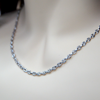 925 Italian Silver Necklace 4M Japanese character circle pig nose necklace 42+5CM