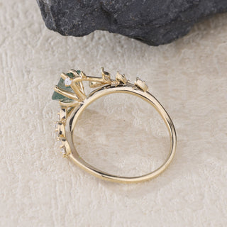 Forest Muse • Kite Cut Moss Agate Promise Ring