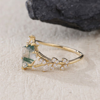 Forest Muse • Kite Cut Moss Agate Promise Ring