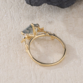 Forest Serenity • Princess Cut Moss Agate Promise Ring