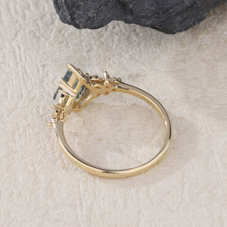 Whispering Grove • Kite Cut Moss Agate Promise Ring