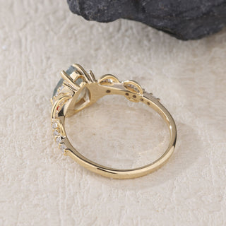 Verdant Whisper • Pear Moss Agate Promise Ring